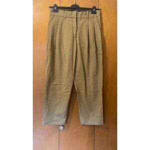COS NATURAL TAN PLEATED WIDE LEG CHINO, SIZE: 36 / Small